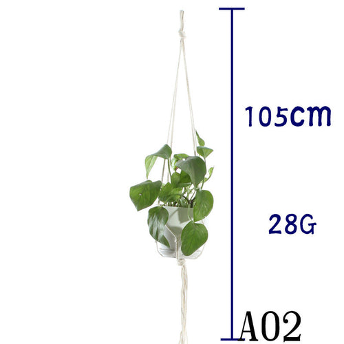 Flower Pot Net Bag Beige Cotton Rope Indoor Plant Hanger Hanging