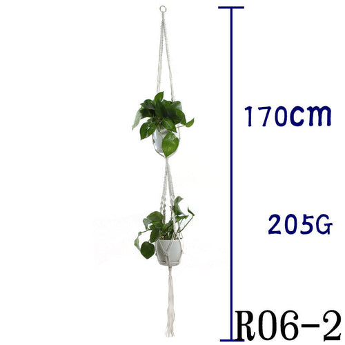 Flower Pot Net Bag Beige Cotton Rope Indoor Plant Hanger Hanging