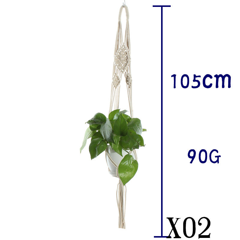 Flower Pot Net Bag Beige Cotton Rope Indoor Plant Hanger Hanging