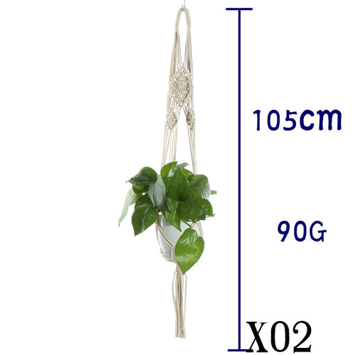 Flower Pot Net Bag Beige Cotton Rope Indoor Plant Hanger Hanging