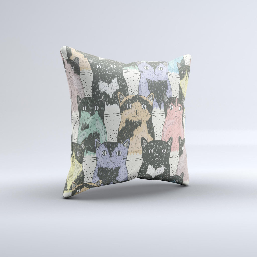 Vintage Cat portrait  Ink-Fuzed Decorative Throw Pillow