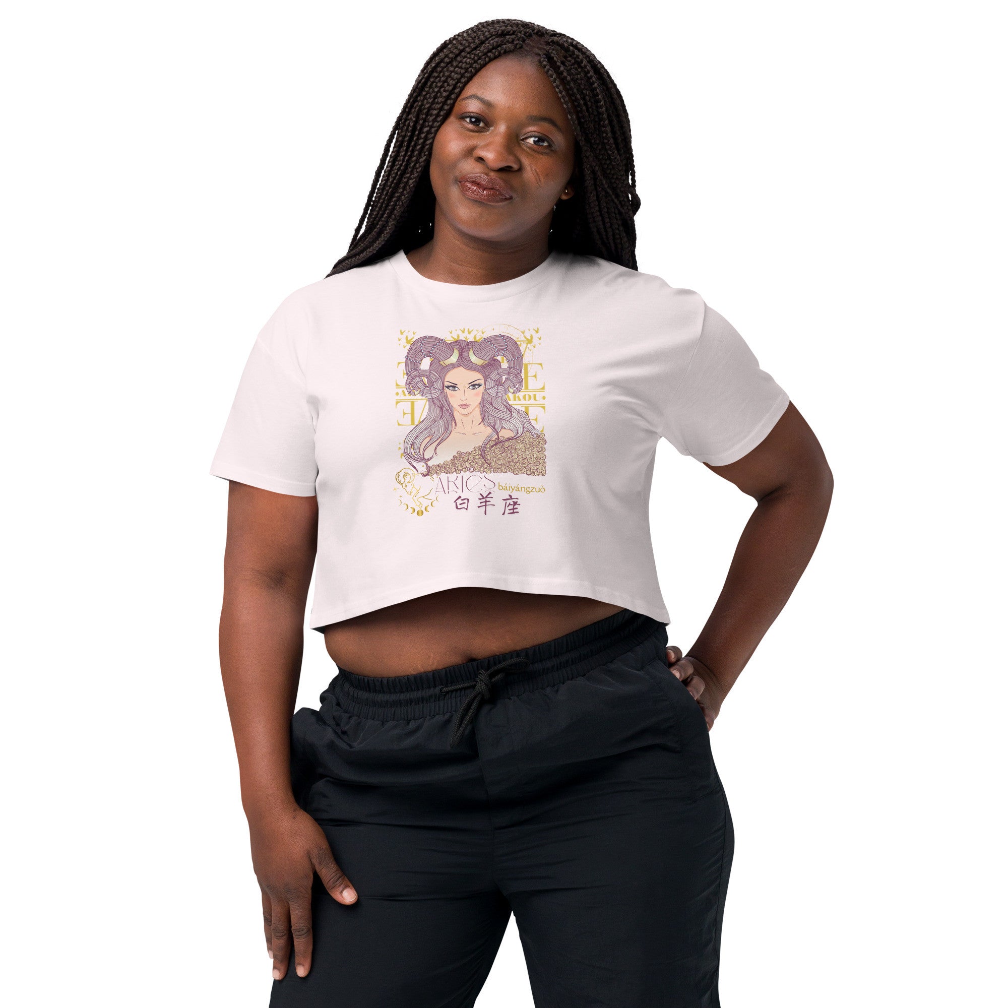 Aries Crop top with zodiac print