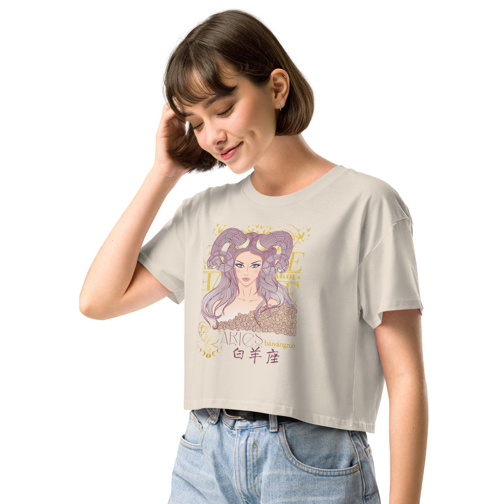 Aries Crop top with zodiac print