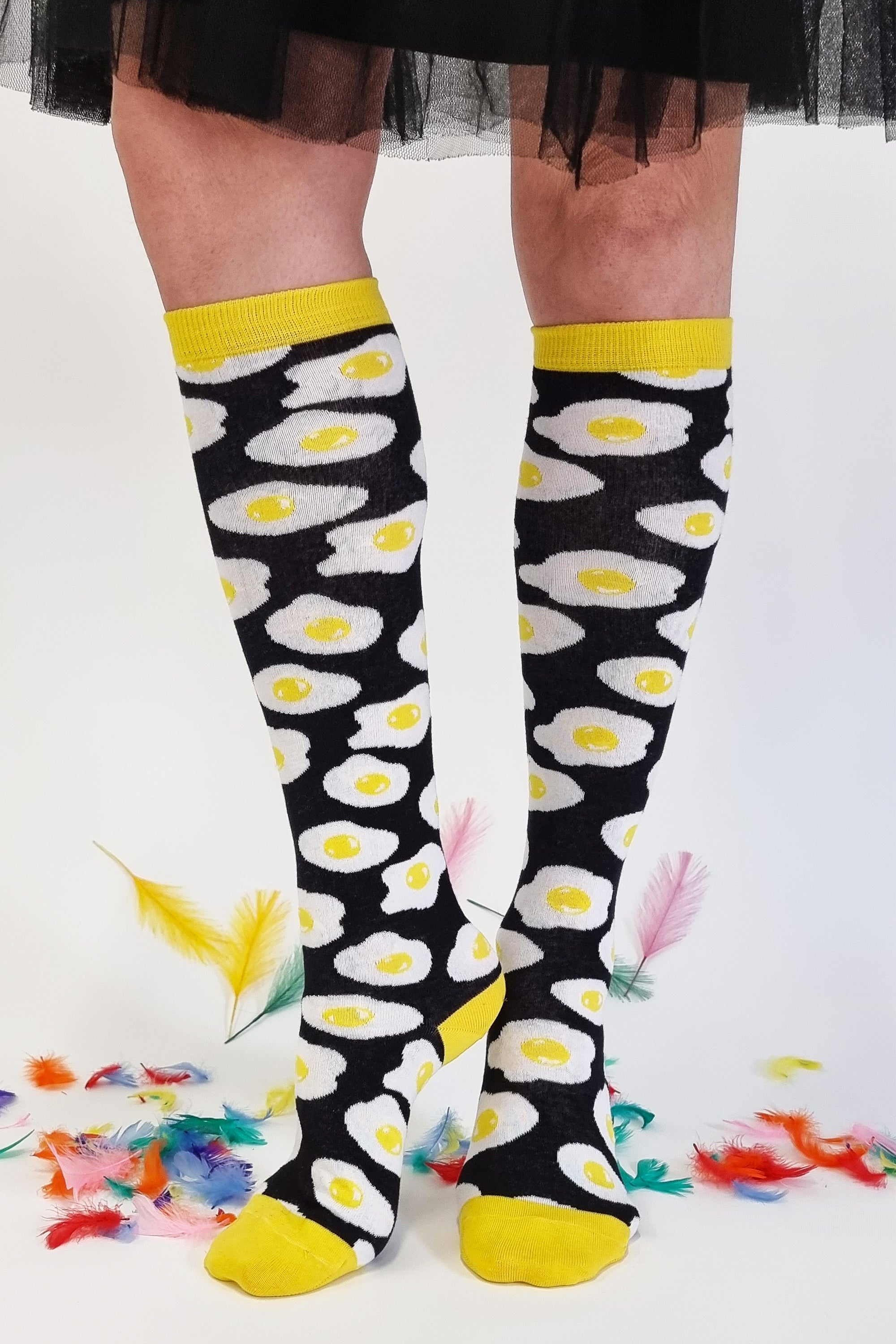 EGG cotton knee highs with eggs
